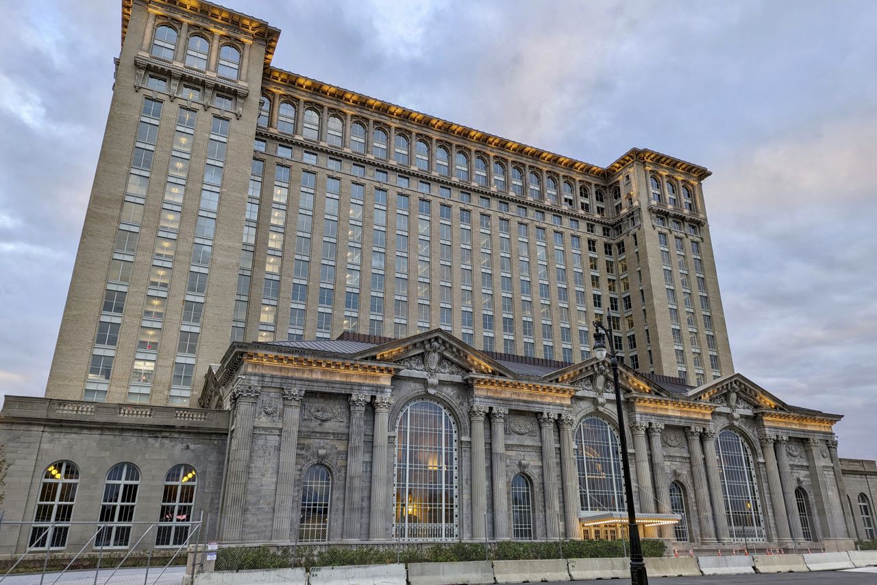The restored Michigan Central Station in Corktown
